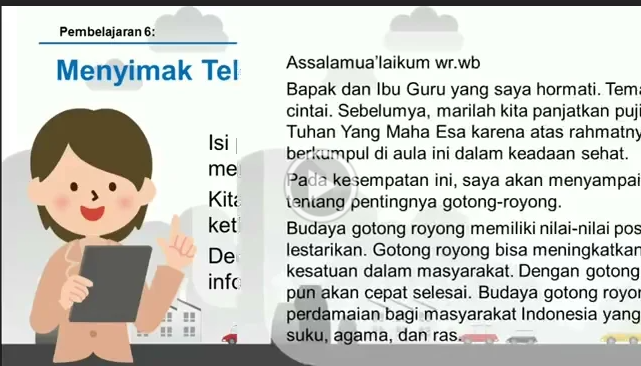 Pelajaran Bahasa Indonesia  Kelas 6 Tema 7 Sub tema 2